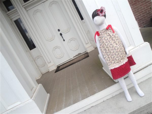 Sock Monkey Pillowcase Dress (size 8)
