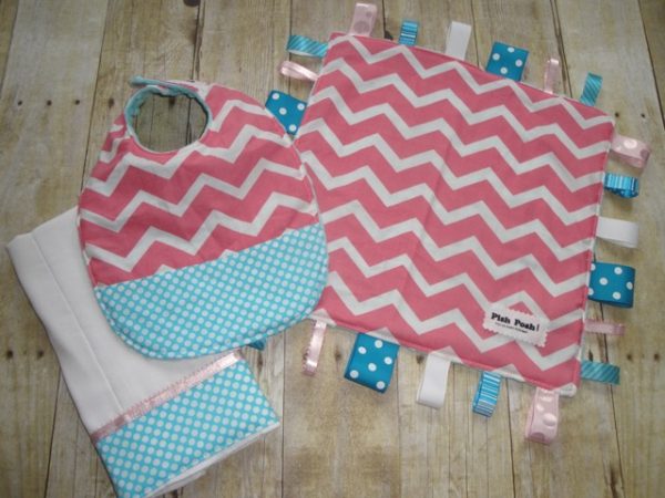 Coral Chevron Gift Set