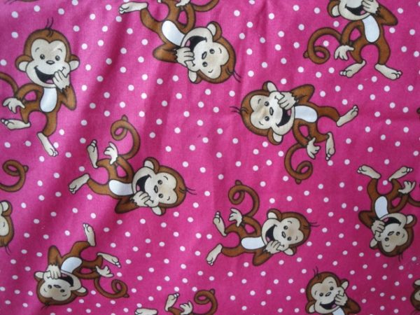 Pink Monkey Nap Mat Cover - Image 3
