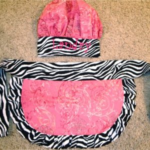 Pink Zebra Apron and Chef Hat