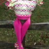 Pink/Green Dots Fleece Hat - Image 2