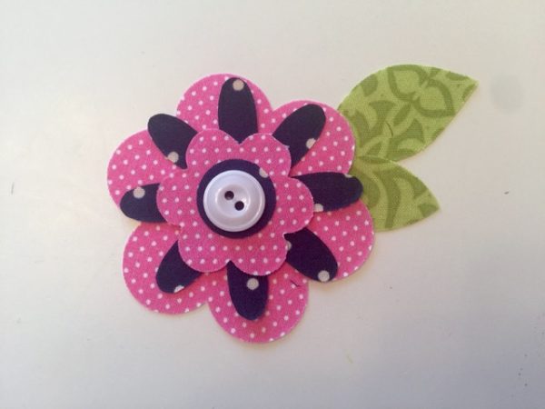 Pink and Navy Flowers Applique - Image 3