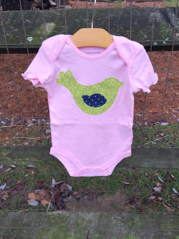 Baby Girl Onesie Green Birdie