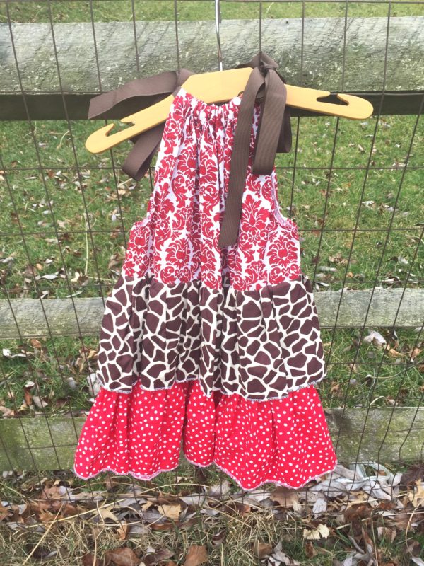 Red Damask Double Ruffle Dress (size 6)