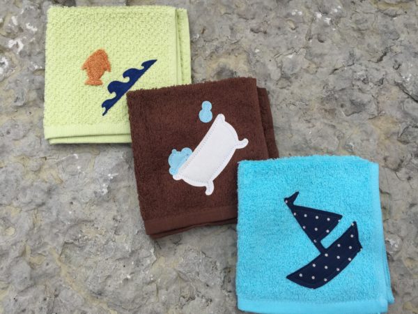 Washcloth Gift Set - Sailboat, Bathtub, Fish - Image 3
