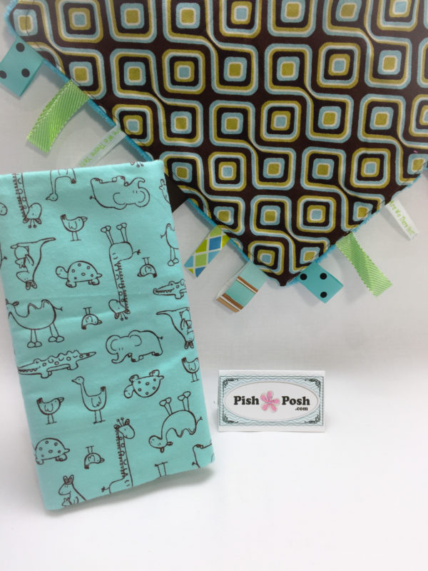 Turquiose Geo Zoo Baby Gift Set