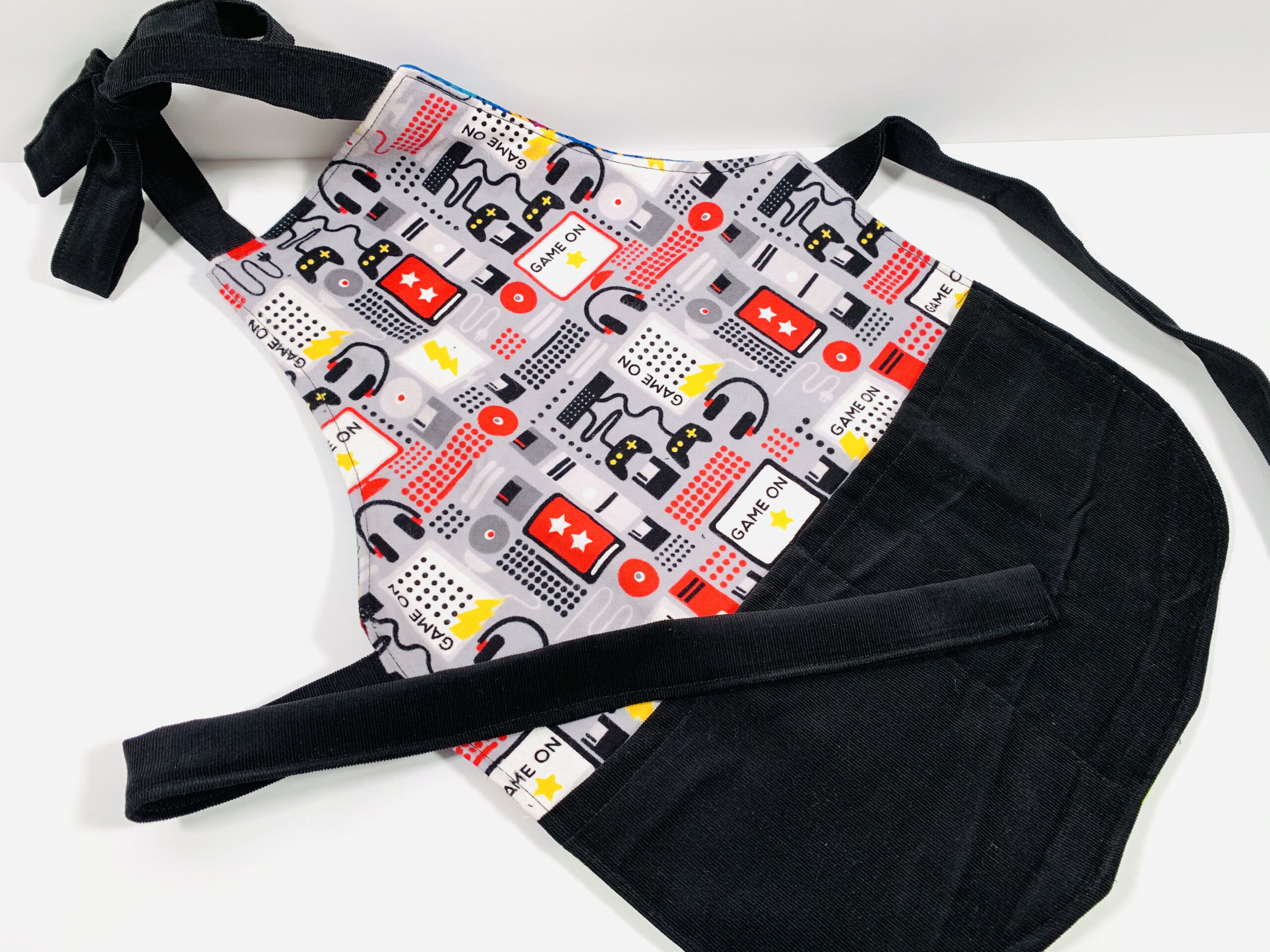 Video Game/Superhero Words Double sided Kid's Apron