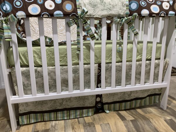 Little Boy Blue Toile Bumperless Nursery Bedding - Image 3