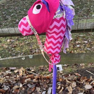 Pink Chevron Stick Pony with Race Mask