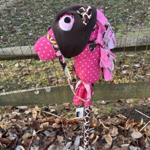 Pink Dots Stick Pony with Race Mask