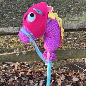 Purple Dots Stick Pony with Race Mask