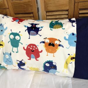 Pillowcase Minky Monster Blue