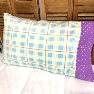 Pillowcase Minky Blue/Purple Plaid