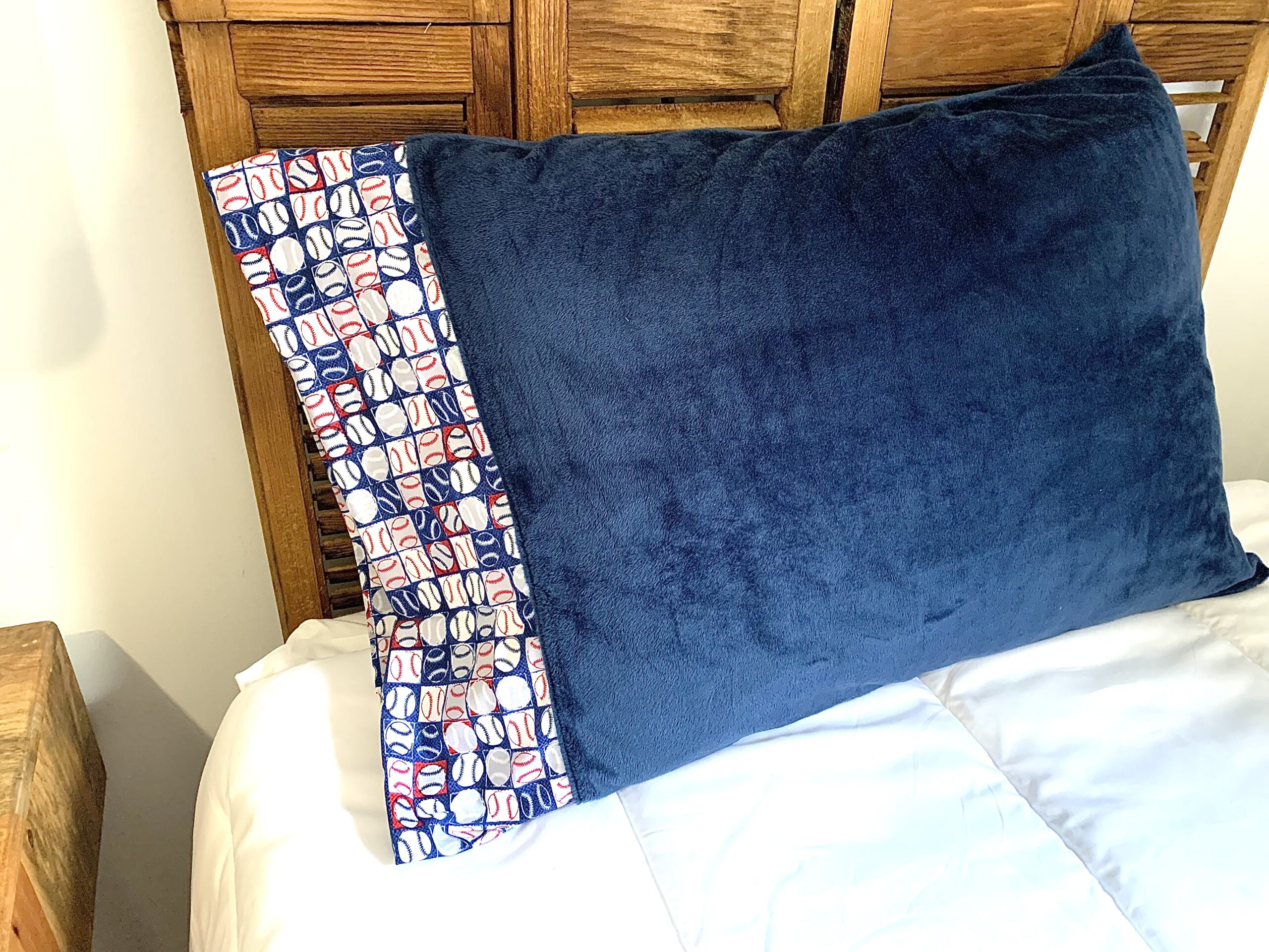 Pillowcase Minky Baseball