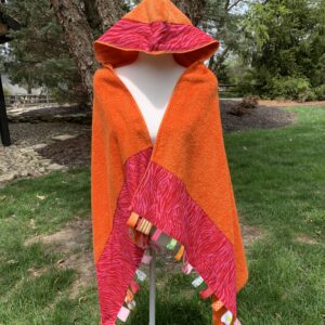 Hot Pink Zebra (orange) Hooded Tag Towel