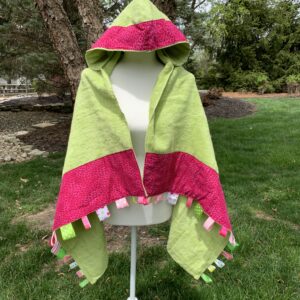 Hot Pink Leopard (green) Hooded Tag Towel